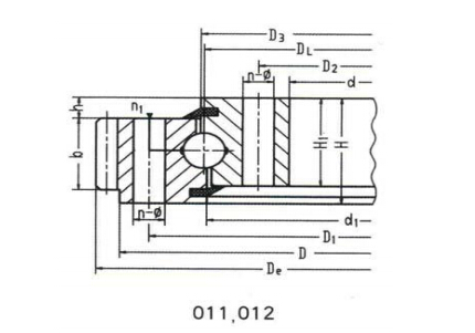 Laina ta'itasi Fa Point Fa'afeso'ota'i Itu'aiga Polo Slewing Bearing (Ituaiga mea fa'aoga fafo)