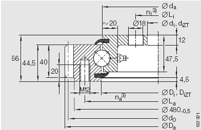 Laina Tasi Fa Itu Fa'afeso'ota'i Polo Slewing Bearing (Ituaiga Meli fafo)